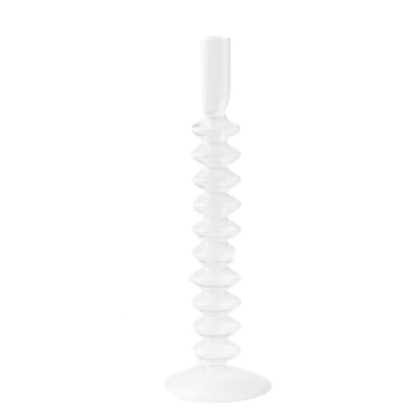 Clear Glass Candlestick Vases - Image 6