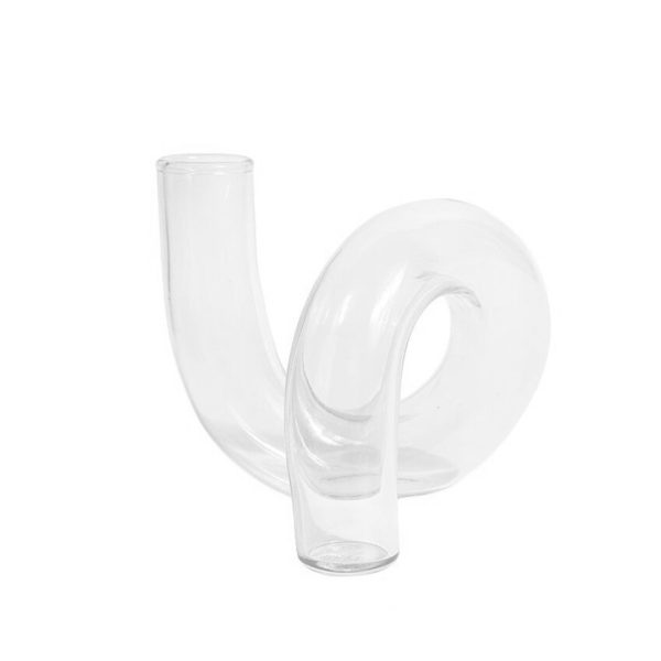 Clear Glass Candlestick Vases - Image 2