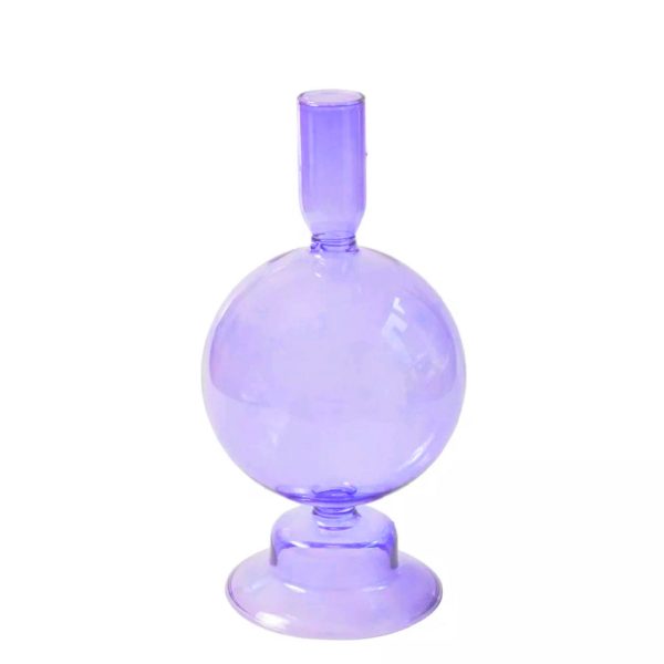 Purple Glass Candlestick Vases - Image 9