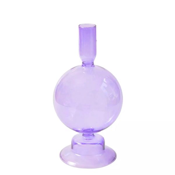 Purple Glass Candlestick Vases - Image 8