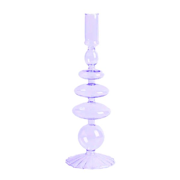 Purple Glass Candlestick Vases - Image 7
