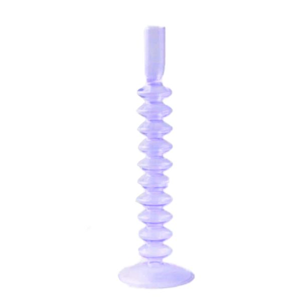 Purple Glass Candlestick Vases - Image 6